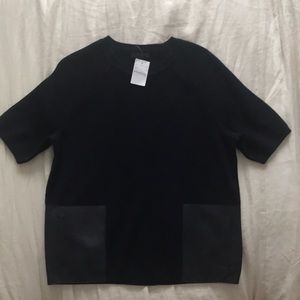 J Crew Navy Short Sleeve Sweater